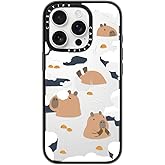 CASETiFY Compact iPhone 16 Pro Case [4 ft. 2X Military Grade Drop Protection/Slim/Lightweight] - Floating Capybara - Clear Black