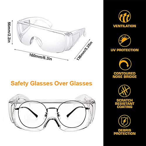 Safety Goggles Over Glasses, Splash Resistant Shooting Glasses