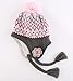 Home Prefer Toddler Girls Hats with Soft Fleece Lining Crochet Flowers Earflaps Hat Pink Peruvian Hat S