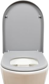 AQUALONA Premium Thermoplastic Toilet Seat D Shape Soft Close Grey view 8
