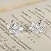 Jewelry Swan Stud Earrings for Teen Girls 18k White Gold Plated Hypoallergetic Cubic Zirconia Stud Earrings Crystal Tiny Diamond Stud Earrings KY007