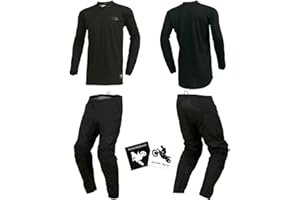 MX Outfit O'Neal Element Classic Black Men (W36/X-Large) Protective Pants Jersey riding bundle motocross dirt bike package