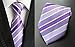 MENDENG Men's Classic Necktie Jacquard Woven Ties for Men Formal Business Wedding Party Groomsmen Tie Striped Purple