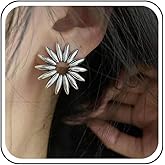 Andelaisi Boho Irregular Exaggerate Earrings Silver Geometric Unique Earrings Vintage Metal Stud Earrings Geometric Irregular Earring Jewelry for Women