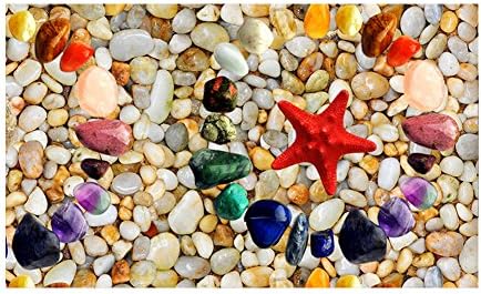 DIY Waterproof Removable 3D Floor Wall Sticker Cobblestones Shell Conch Mural Decals for Bathroom &amp; Kitchen, Anti-slip &amp; Anti-Scratch (S, C)