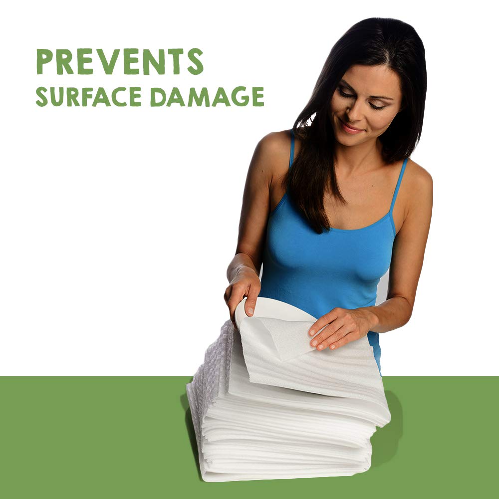 Premium Foam Packing Sheets(100 Count, 12x12 inches) Cushion Foam Wrap Sheets, Moving Supplies