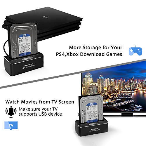 RSHTECH USB 3.0 to SATA Hard Drive Docking Station Single Bay External Disk Enclosure for 2.5 or 3.5 inch HDD SSD, Support UASP and Up to 10TB Drives, Tool-Free Aluminum Housing with ABS Spring Cover - Thumbnail 3