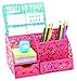 EasyPAG Office Desk Accessories Organizer 5 Compartments with Drawer,Pink