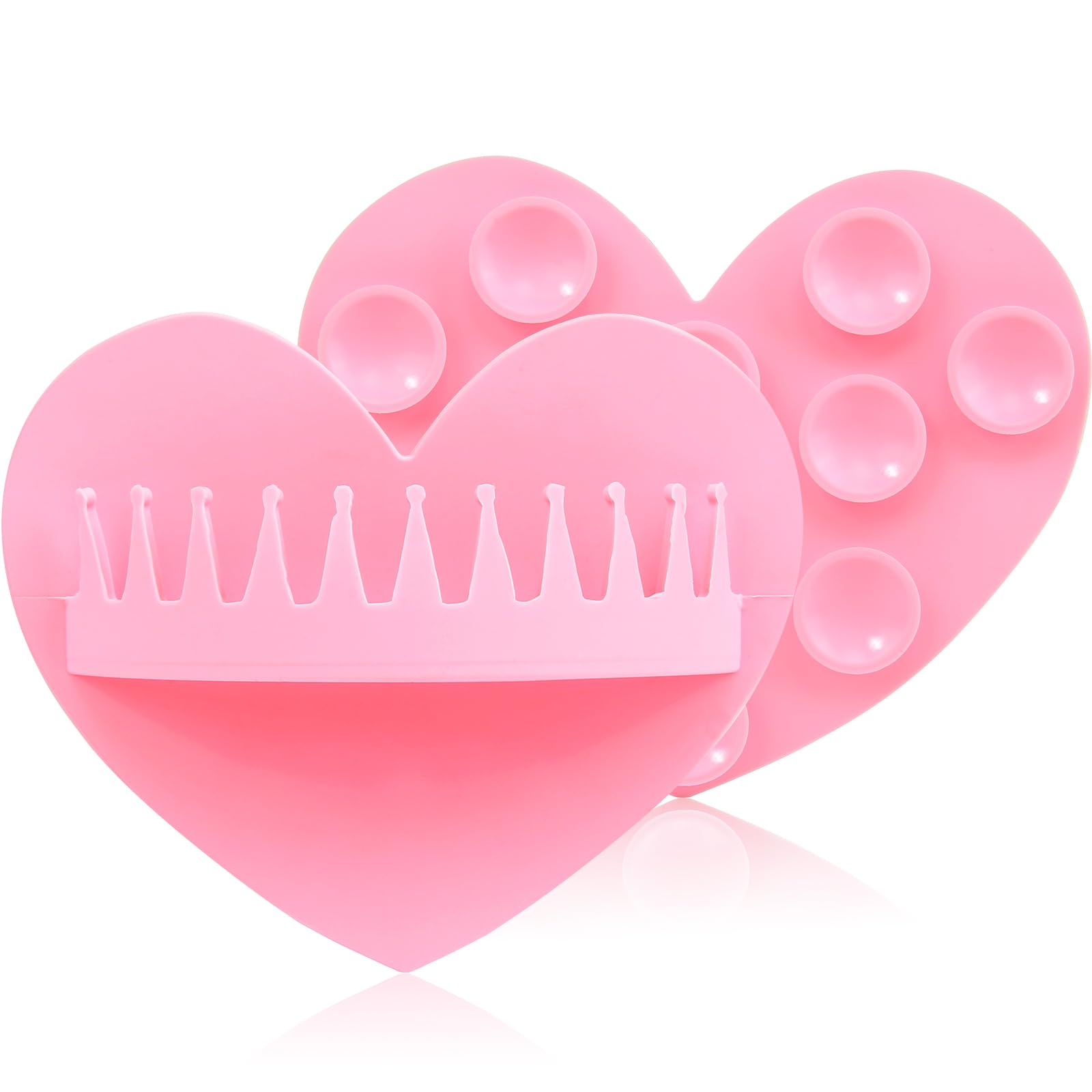 Photo 1 of 2PCS Shower Hair Catcher, Silicone Heart Shape Wall-Mount Suction Hair Collector, Hair Trap for Shower Drain, Reusable Shower Wall Hair Catcher, Hair Grabber for Bath & Shower (Pink)
