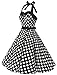 Dressystar Vintage Polka Dot Retro Cocktail Prom Dresses 50's 60's Rockabilly Bandage Black White Dot S