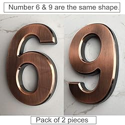 HopeWan 4" Mailbox Numbers #6, Self Adhesive Door