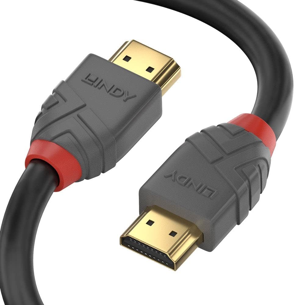 LINDY 1m High Speed HDMI Cable, Anthra Line, Premium Design Ethernet, 4K 60Hz HDMI 2.0 18G 3D 1080p 120Hz 144Hz HDR ARC CEC ATC Tested TV OLED Monitor Xbox PS4 PS5 Blu-ray Soundbar, Black — image 1
