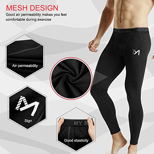 MEETYOO Men's Base Layer Bottom, Cool Dry Compression Leggings for Men