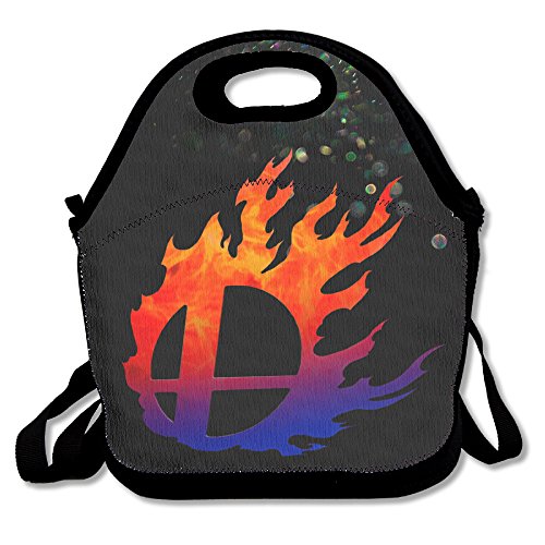 Bakeiy Super Smash Bros Logo Lunch Tote Bag Lunch Box Neoprene Tote For Kids And Adults For Travel And Picnic School