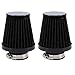 E-Bro 2PCS Motorcycle Air Intake Filter Cleaner Black (54mm)