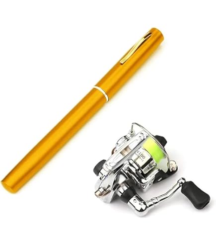 Tgoon Baitcaster Fishing Combo, Mini Pen Portable Fishing Rod and Reel, Medium Power, 8.3 Inch, Baitcasting, Silver : Sports & Outdoors