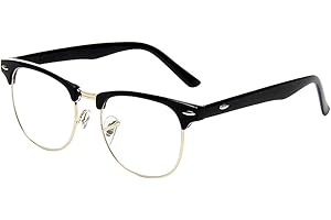 Shiratori New Vintage Fashion Half Frame Semi-Rimless Clear Lens Glasses