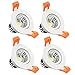 LightingWill 4-Pack 3W CRI80 LED Downlight Dimmable COB Directional Ceiling Light 247LM Cut-out 2in(51mm) Dimmable 60 Beam Angle 4000K-4500K Natural White 25W Halogen Bulbs Equivalent