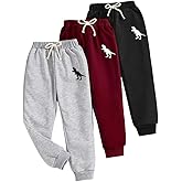 Nivne Tco Toddler Boys Sweatpants Set Casual Dinosaur Graphic Print Bowknot Decor Trousers 3pcs Elastic Waist Jogger Pants