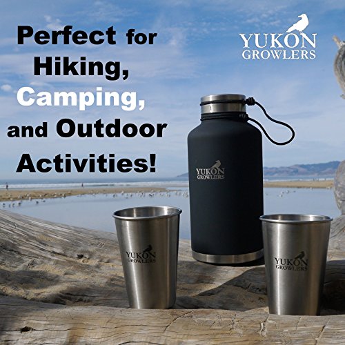 Yukon Growlers Stainless Steel Pint Glasses - Set of 4-16 oz True Pints - Food Grade 304 Stainless Tumblers for Camping, Picnics and Home Use - Durable, Stackable and Dishwasher Safe Metal Cups - Thumbnail 7