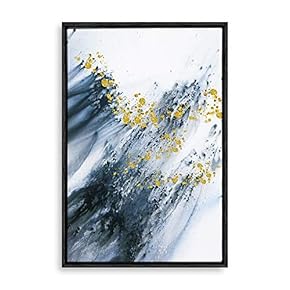 Framed Canvas Home Artwork Decoration Golden Abstract Art Canvas Wall Art for Living Room, Bedroom - 16x24 inches