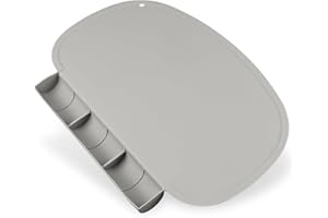 KALOVIN Silicone Placemat with Food Catching Pockets for Baby & Kid, Food Grade Silicone Non-Slip Toddler Food Place Mats with Raised Edges for Dining Table (Light Gray)