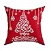 BLEUM CADE Pack of 4 Merry Christmas Throw Pillow Covers Christmas Tree Decorative Pillow Covers for Sofa Couch Bed and Car Throw Pillow Covers