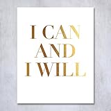 I Can and I Will Gold Foil Print 8x10