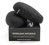 Konjac Face Sponge - 6 Pack Natural Facial Sponges (Pure Konjac, Green Tea and Activated Bamboo Charcoal) for Face Exfoliating, Gently Deep Pore Cleansing, Suit for All Skin Type