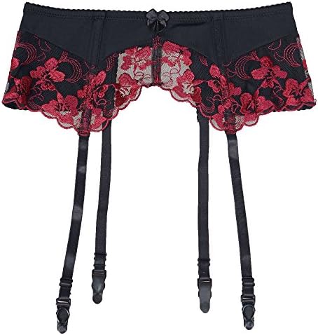 TVRtyle Wine Red Embroidery Flower Women Sexy Garter Belts for Stockings  Metal Buckles S086, Wine Red, Large price in Saudi Arabia | Amazon Saudi  Arabia | kanbkam