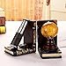 Agirlgle Bookends Vintage Style Decorative Book Ends Globe & Books Design Art Bookshelf Heavy Duty Bookdend Set Decor Office Library Gifts