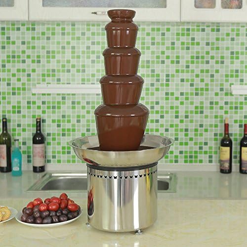 27 Inch Commercial Chocolate Fountain for Wedding, Party, Rental business. All parts made by Stainless Steel (5 Tiers)
