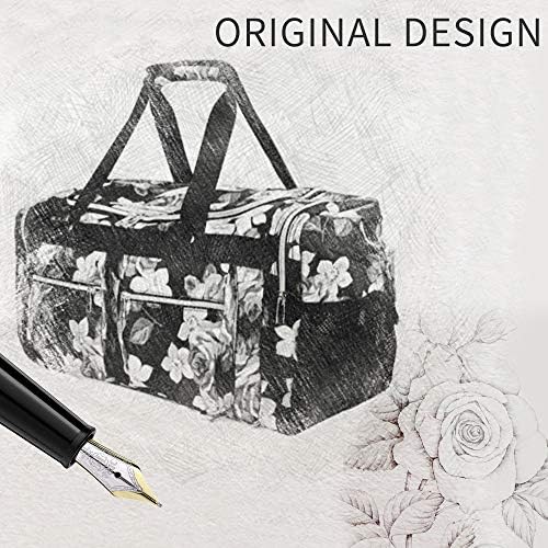 Floral Print Smooth Surface Polyester Blend Travel Weekender Overnight Bag for Duffle,Shoe Grid Carry on Gym Sports Bags for Men,Tote Handbag for Women,Traveling Boarding Collapsible Gripsack. 2 Floral Print Smooth Surface Polyester Blend Travel Weekender Overnight Bag for Duffle,Shoe Grid Carry on Gym Sports Bags for Men,Tote Handbag for Women,Traveling Boarding Collapsible Gripsack.