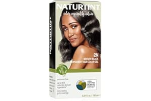 Naturtint Permanent Hair Color, 2N Brown Black, Plant Enriched, Ammonia Free, Long Lasting Gray Coverage and Radiante Color, 