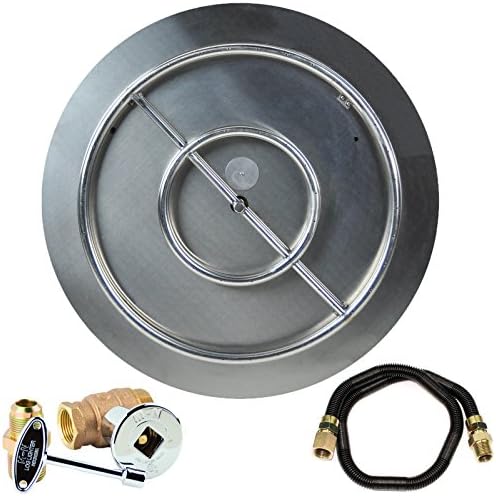 Fire Pit Burner Pan & Ring - Works with Natural Gas - Stainless Steel Fire Pit Burner Kit 30-Inch Pan, 24-Inch Ring - 150,000 BTU Max