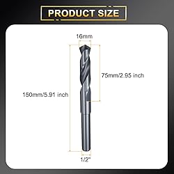 HARFINGTON 16mm Drill Bit 1/2" Reduced Shank Round
