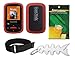 Red Soft Skin Case + Screen Protector + Armband + Smart Cord Wrap for SanDisk (SDMX24) Clip Sport 4GB 8GB MP3 Player