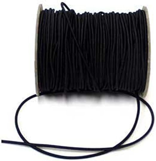 LeisuDay Goma Elástica De 15 Metros, Color Negro, 2 Cm De Ancho, Goma Elástica, Para El Hogar, Accesorios De Costura, Manualidades