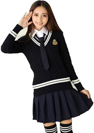 Cosplay De Lycée Fille Anime Comme 465 Chandails Style Noir