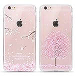EVERMARKET(TM) 2 Pack of iPhone SE/5/5S TPU Case, Flower Floral Beautiful Pattern Soft Rubber TPU Case Cover and 1 Stylus Pen for Apple iPhone SE and 5/5S (Sakura&Sakura in Full Blossom)