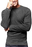 ToBeInStyle Men's Heavy Thermal Shirt - Charcoal - Medium