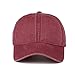 CANCA Vintage Washed Dyed Cotton Twill Low Profile Adjustable Baseball Cap (Purplish Red)