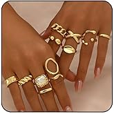 cotwdi Chunky Gold Rings for Women Non Tarnish Silver Chunky Rings Set Adjustable Thick Statement Ring Gold Stackable Ring for Women Trendy Fashion Silver Jewelry