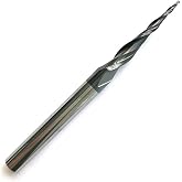 JERRAY End Mills CNC Carving 4.82 Deg Tapered Angle Ball Tip Radius=0.5mm X 1/4" Shank Tungsten Solid Carbide HRC55 with TiAIN Coated Router Bits