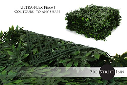 Milltown Merchants Artificial Marijuana Pot Leaf Hedge - Fake Weed Plant - Smoke Shop Decor - Sound Diffuser Marijuana Wall Art - Topiary Cannabis Greenery Panels (4, Cannabis) - Thumbnail 4
