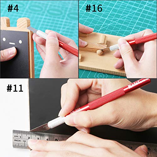 Kaisiking Precision Carving Art Knife Hobby Craft Knife Cutter Utility Kit for Hobby and Art Carving, Scrapbooking Art Creation, Stencil, DIY Art Work Cutting - 3 Different Handles and 30 Blades