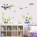 Amaonm Hot Fashion Nursery Room Decor Removable DIY 3D Panda Bamboo Birds Flying Butterfly Wall Decals Kids Room Decorations Wall Stickers Murals Peel Stick Girls for Bedroom Classroom