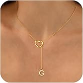 Thaivor Valentines Day Gifts for Women Her - Initial Heart Necklace for Women 14k Gold Plated Cubic Zirconia Letter Pendant Necklace Dainty Necklaces Trendy Y Necklace Fashion Jewelry Gifts