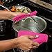 Premium Silicone Pot Holders for Kitchen - Easy to Clean Trivets for Hot Pots and Pans - This Kitchen Tool Works Well as Silicone Trivet, Hot Pads for Oven, Potholders (7x7 in, Fuchsia, 1 Pair)