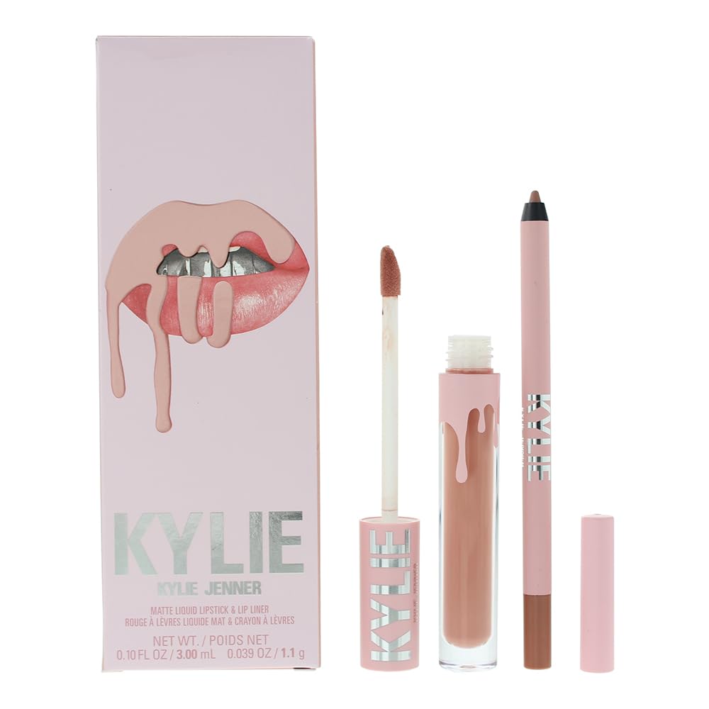 Kylie Cosmetics Matte Lip Kit - 700 Bare For Women 2 Pc 0.10oz Matte Liquid Lipstick, 0.039oz Lip Liner